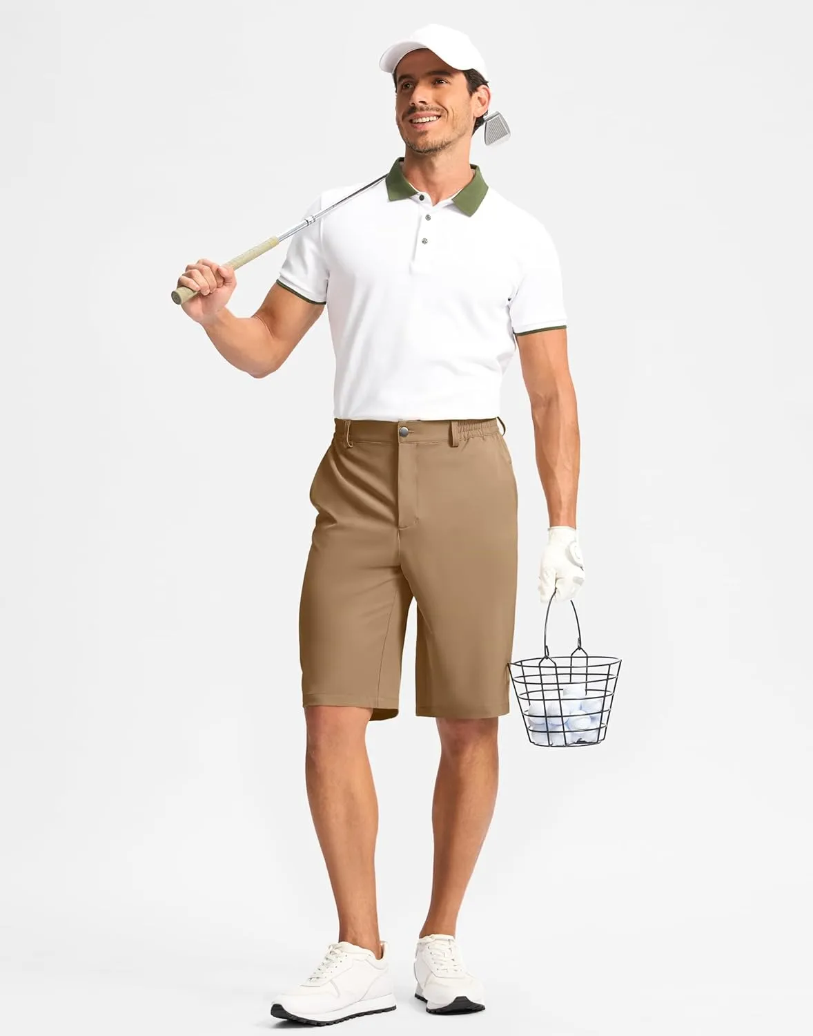 G Gradual Casual Shorts for Men 11" Lightweight Men's Golf Shorts Stretch with 3 Pockets Quick Dry Summer Breathable Shorts