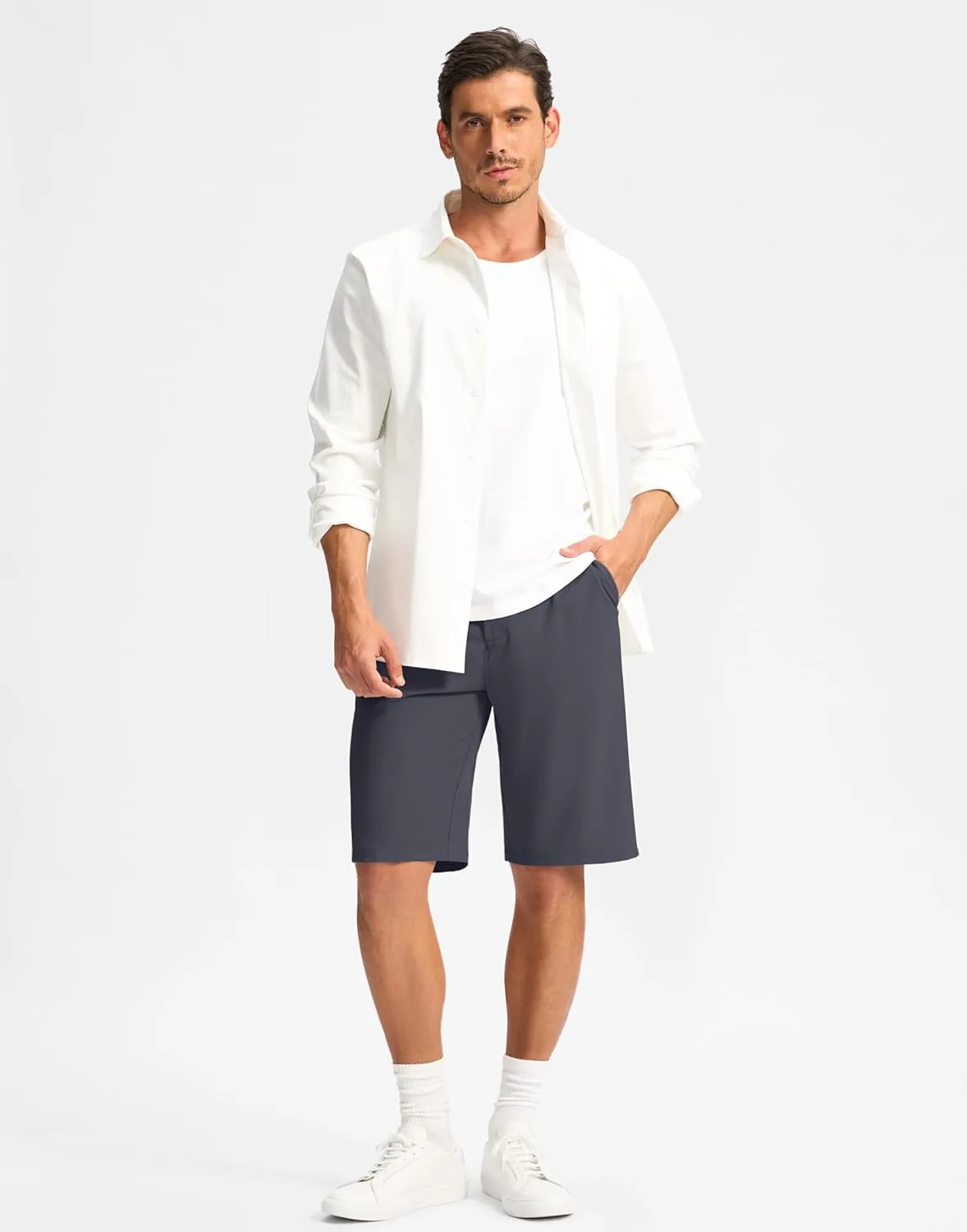 G Gradual Casual Shorts for Men 11" Lightweight Men's Golf Shorts Stretch with 3 Pockets Quick Dry Summer Breathable Shorts