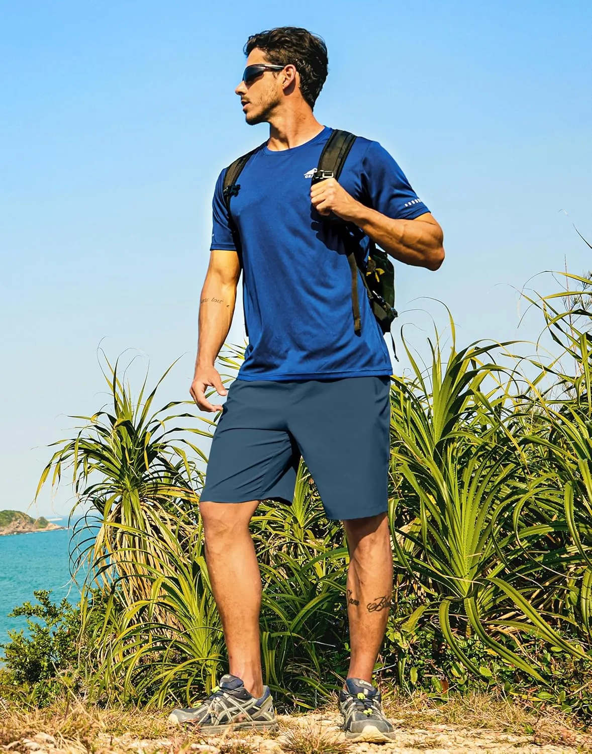 G Gradual Men's Hiking Shorts 7"/9" Lightweight Athletic Shorts for Men Quick Dry Stretch Casual Shorts with 3 Zipper Pockets