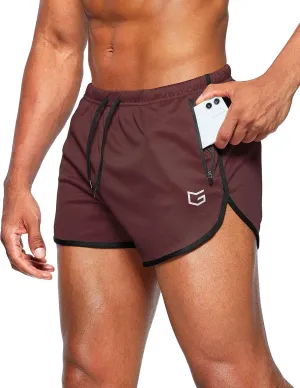 G Gradual Men's Running Shorts 3 Inch Quick Dry Gym Athletic Jogging Shorts with Zipper Pockets