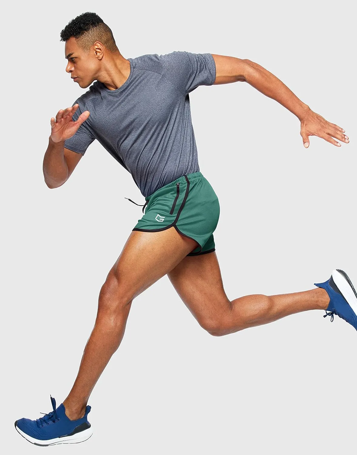 G Gradual Men's Running Shorts 3 Inch Quick Dry Gym Athletic Jogging Shorts with Zipper Pockets