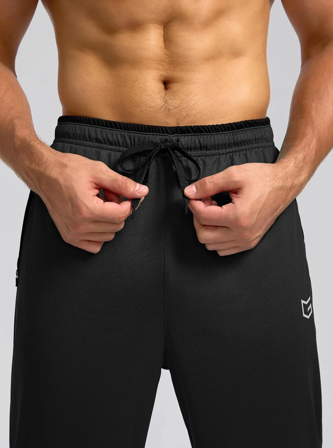 G Gradual Men's Sweatpants Mesh Lightweight with Zip Pockets Breathable Quick Dry Athletic Pants for Workout Running