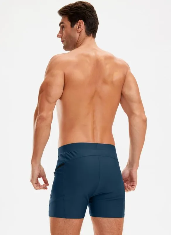 G Gradual Men's Swimsuit Trunks with Zipper Pockets Quick Dry Swimwear Bathing Suit Swim Briefs Board Shorts for Men