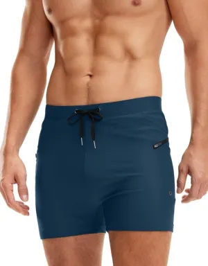 G Gradual Men's Swimsuit Trunks with Zipper Pockets Quick Dry Swimwear Bathing Suit Swim Briefs Board Shorts for Men