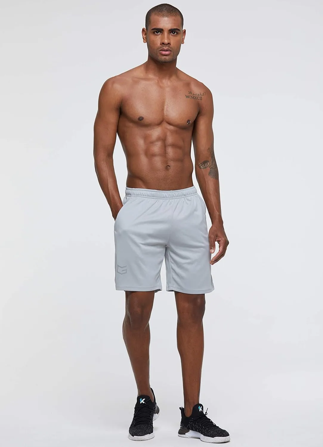 G Gradual Men's Workout Running Shorts Quick Dry Lightweight Gym Shorts with Zip Pockets