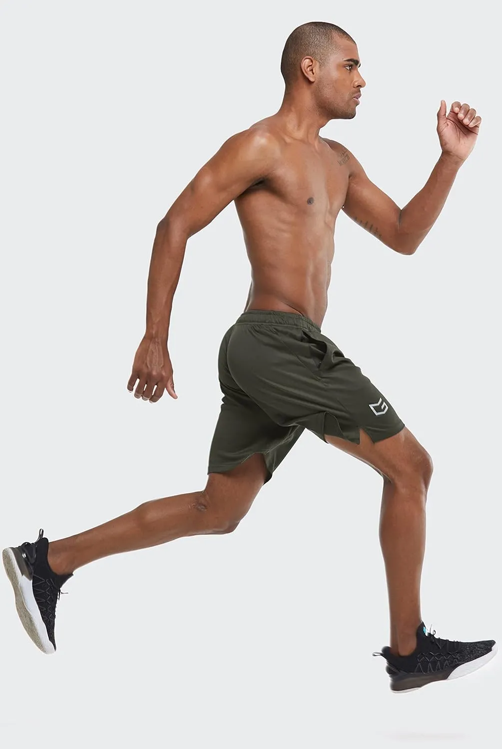 G Gradual Men's Workout Running Shorts Quick Dry Lightweight Gym Shorts with Zip Pockets