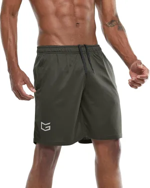 G Gradual Men's Workout Running Shorts Quick Dry Lightweight Gym Shorts with Zip Pockets