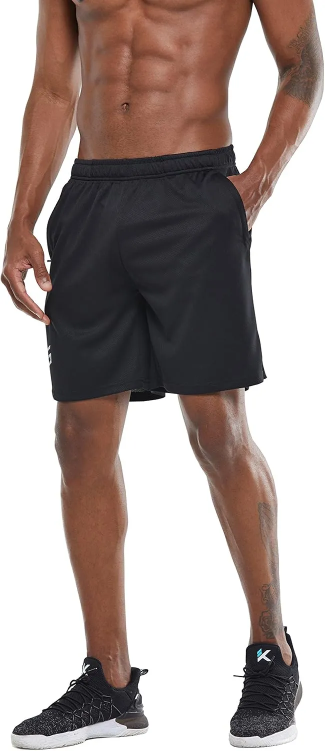G Gradual Men's Workout Running Shorts Quick Dry Lightweight Gym Shorts with Zip Pockets