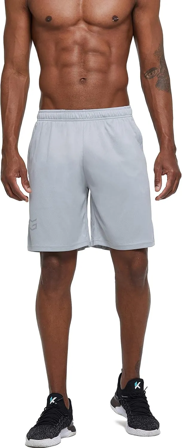 G Gradual Men's Workout Running Shorts Quick Dry Lightweight Gym Shorts with Zip Pockets