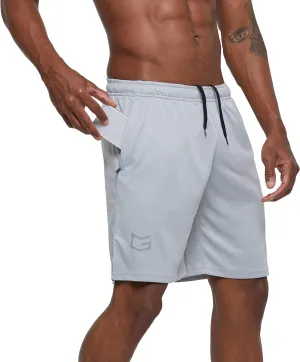 G Gradual Men's Workout Running Shorts Quick Dry Lightweight Gym Shorts with Zip Pockets