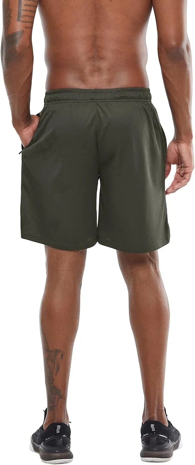 G Gradual Men's Workout Running Shorts Quick Dry Lightweight Gym Shorts with Zip Pockets
