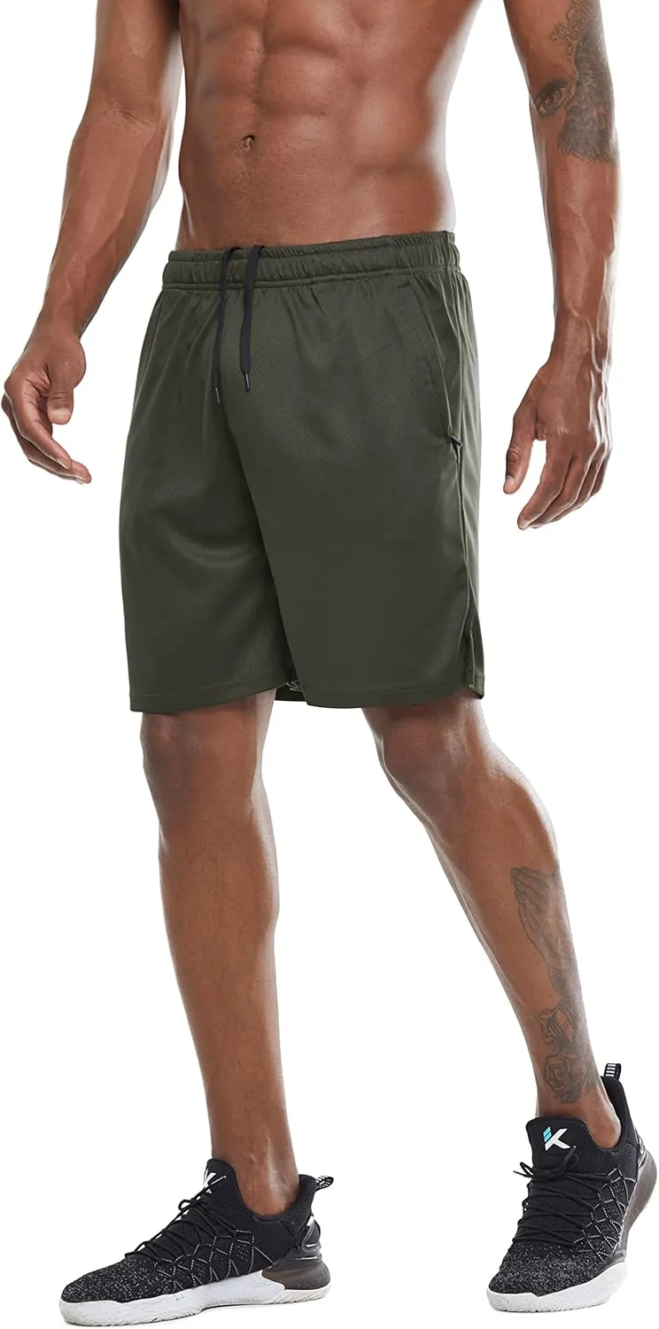 G Gradual Men's Workout Running Shorts Quick Dry Lightweight Gym Shorts with Zip Pockets