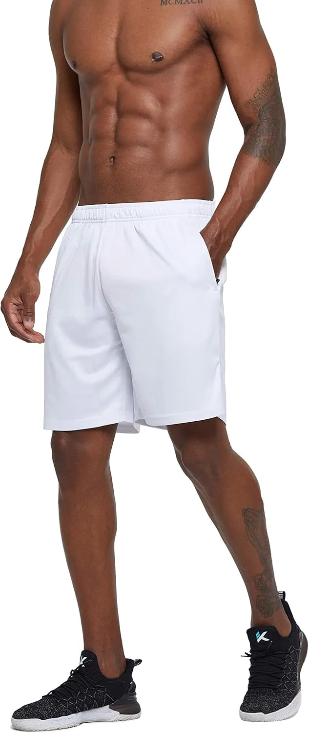 G Gradual Men's Workout Running Shorts Quick Dry Lightweight Gym Shorts with Zip Pockets