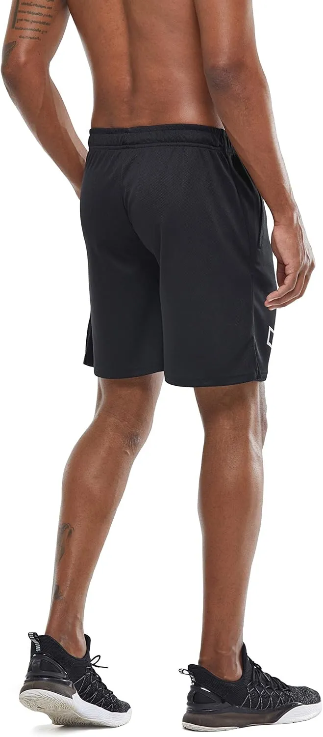 G Gradual Men's Workout Running Shorts Quick Dry Lightweight Gym Shorts with Zip Pockets
