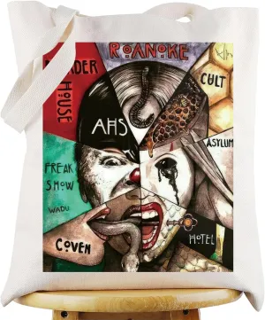 G2TUP Horror Movie Tote Bag Coven Horror Fans Gift Horror Murder House Shoulder Bag Horror Movie Merch