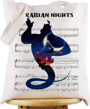 G2TUP Lamp Tote Bag Lamps & Genie Princess Fans Gift Arrabian Nights Shoulder Bag Genie Merch