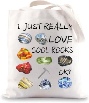 G2TUP Rockhounding Lovers Rock Collectors Tote Bag I Just Really Love Cool Rocks Geology Gifts Rock Hunter Handbag