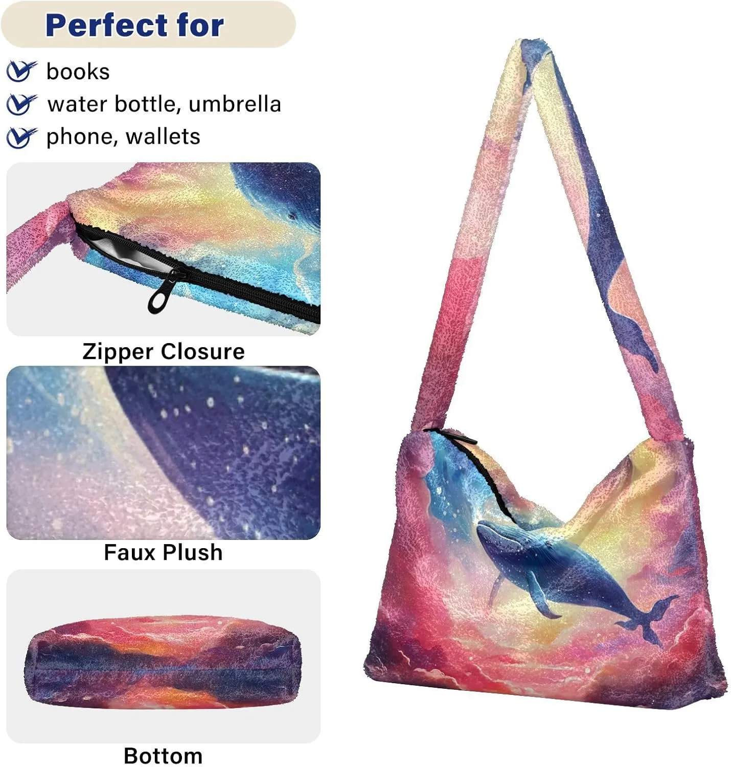 GAIGEO Fantasy Sea Of Clouds And Whale Women Shoulder Bag, Handbags for Women Shoulder Bag, Womens Outdoor Bag