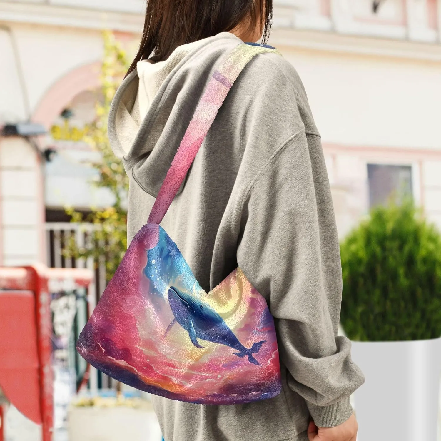 GAIGEO Fantasy Sea Of Clouds And Whale Women Shoulder Bag, Handbags for Women Shoulder Bag, Womens Outdoor Bag