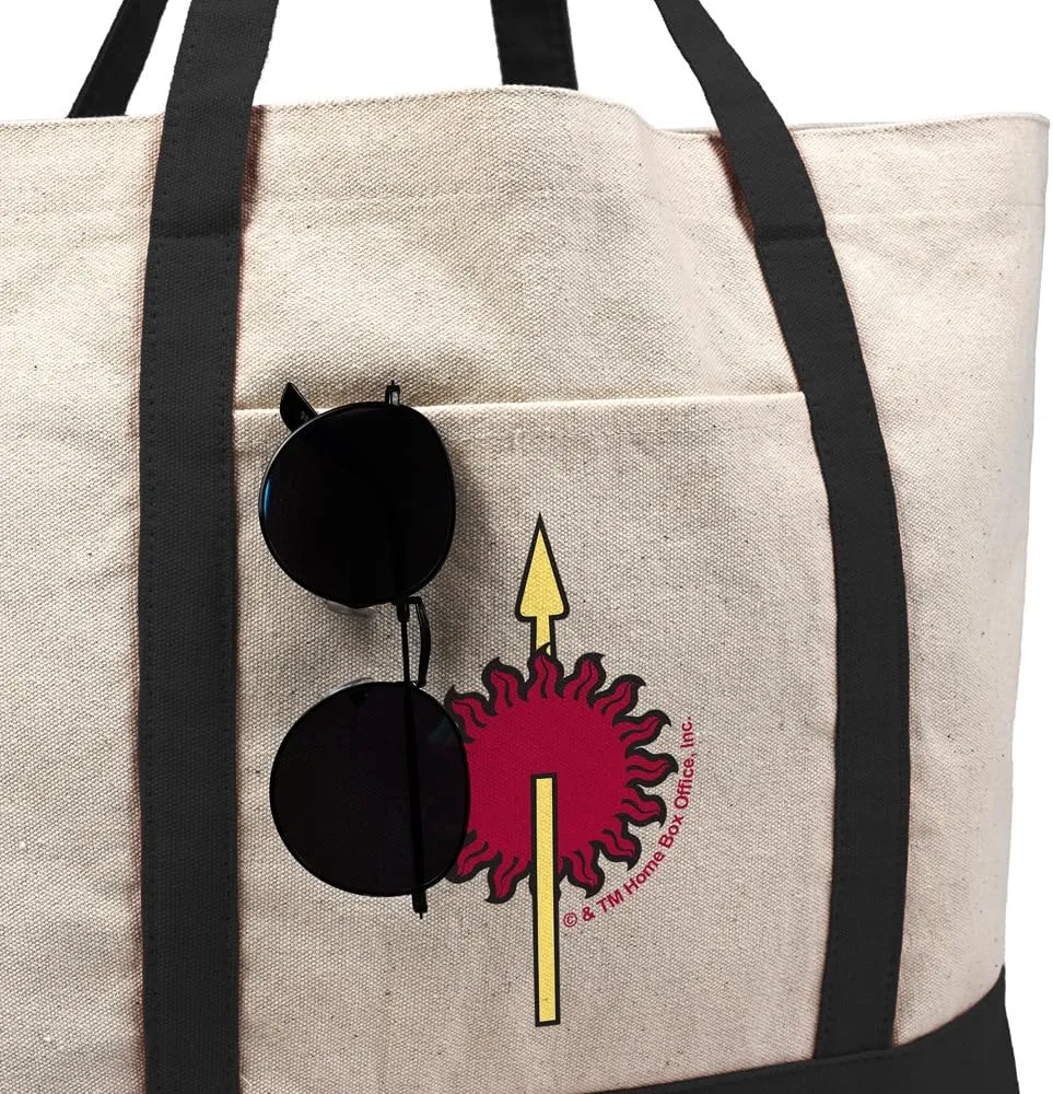 Game of Thrones Stark Sigil, Tote Bag With External Pocket, Reusable Shoulder Bag for Shopping, Beach, Royal Collection