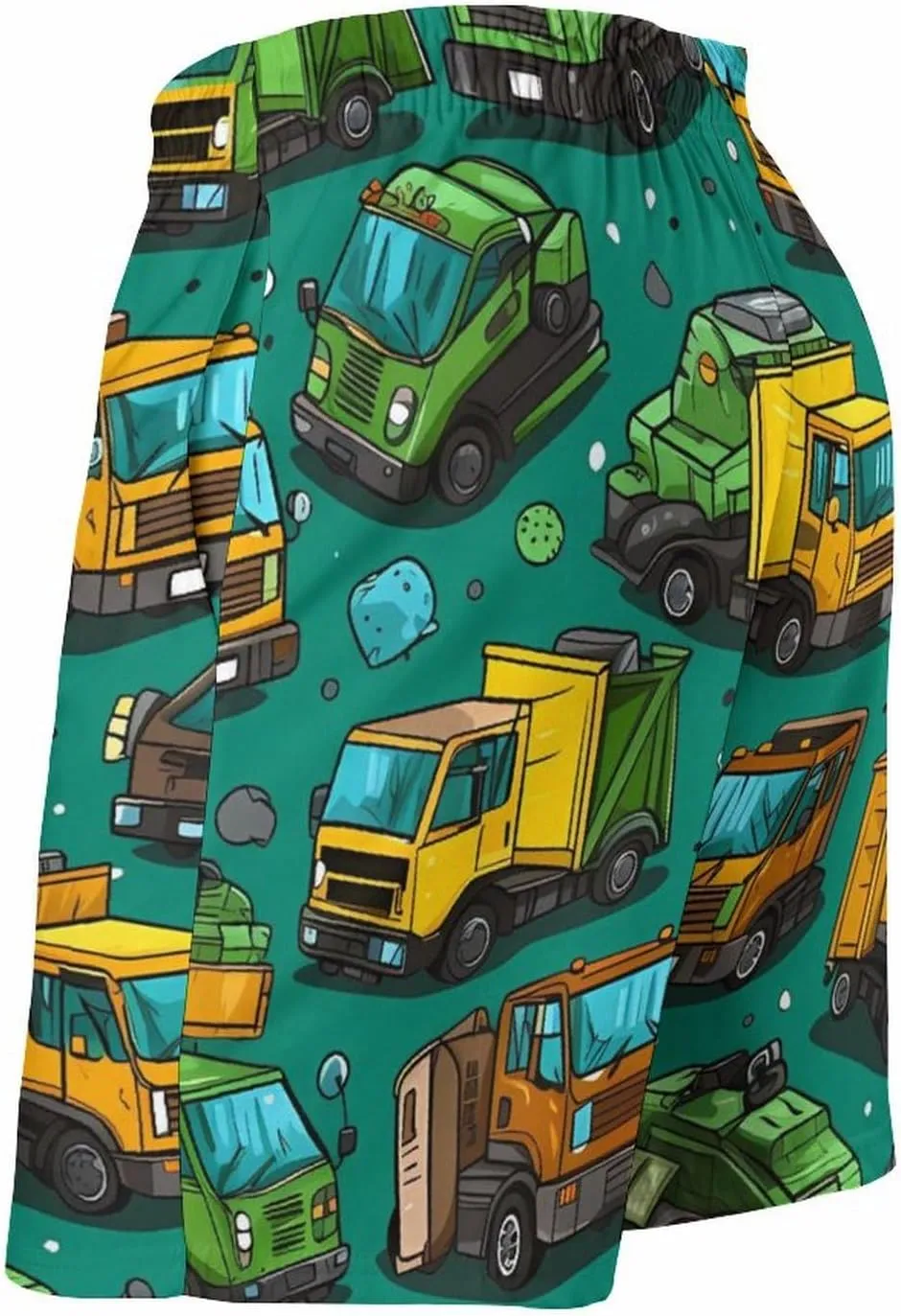 Garbage Truck Busy Day Men's Swim Trunks Quick Dry Bathing Suit Beach Shorts with Mesh Lining