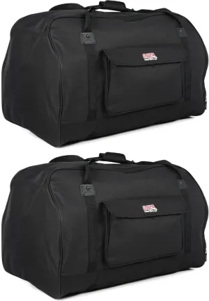 Gator GPA-TOTE15 Heavy-Duty 15" Speaker Tote Bags (2-Pack) - Durable, Water-Resistant Carry Bags for 15-Inch Speakers, with Padded Protection