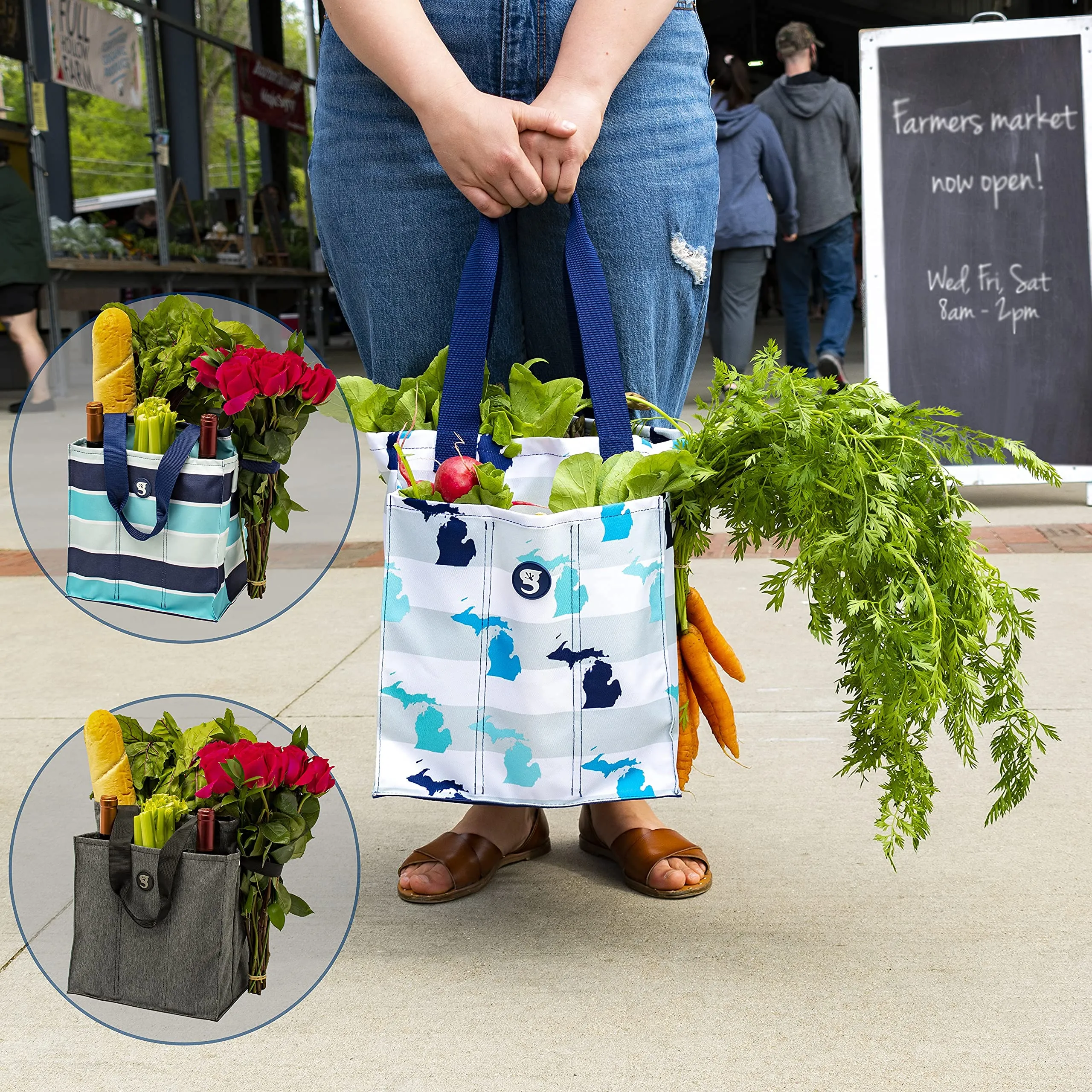 Geckobrands 7 Pocket Market Tote