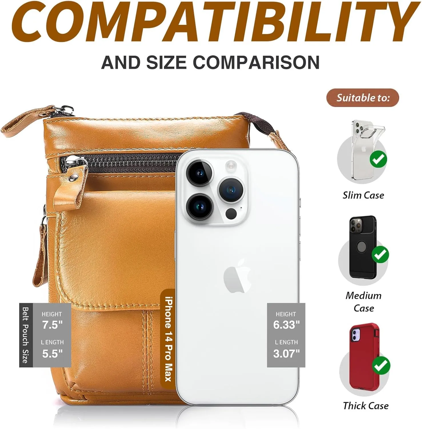 Genuine Leather Brown Small Messenger Sling Shoulder Satchel Waist Bag Pack for Men Women Outdoor Travel Business