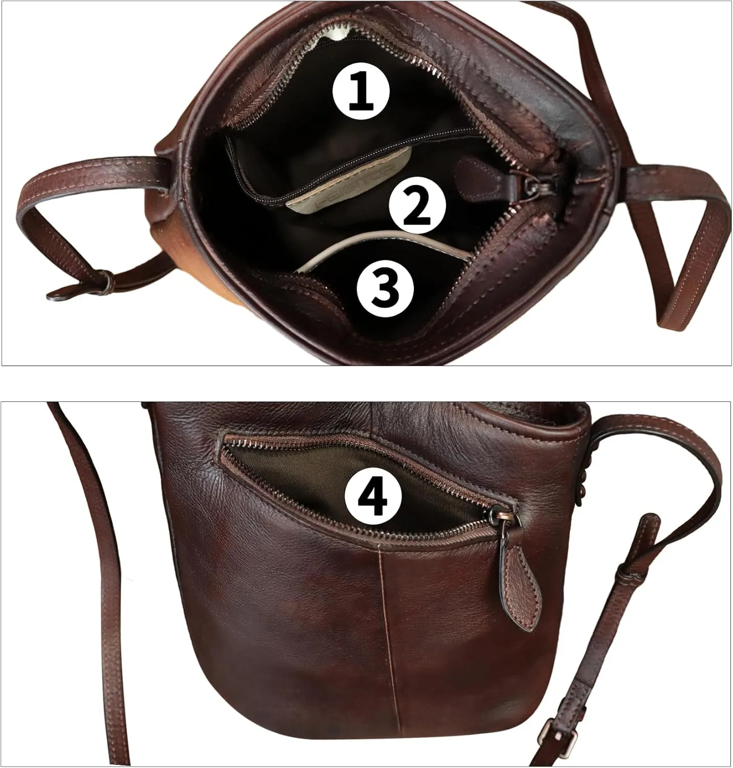 Genuine Leather Crossbody Bag for Women Hand Painted Leather Handmade Crossbody Satchel Purse Handbag