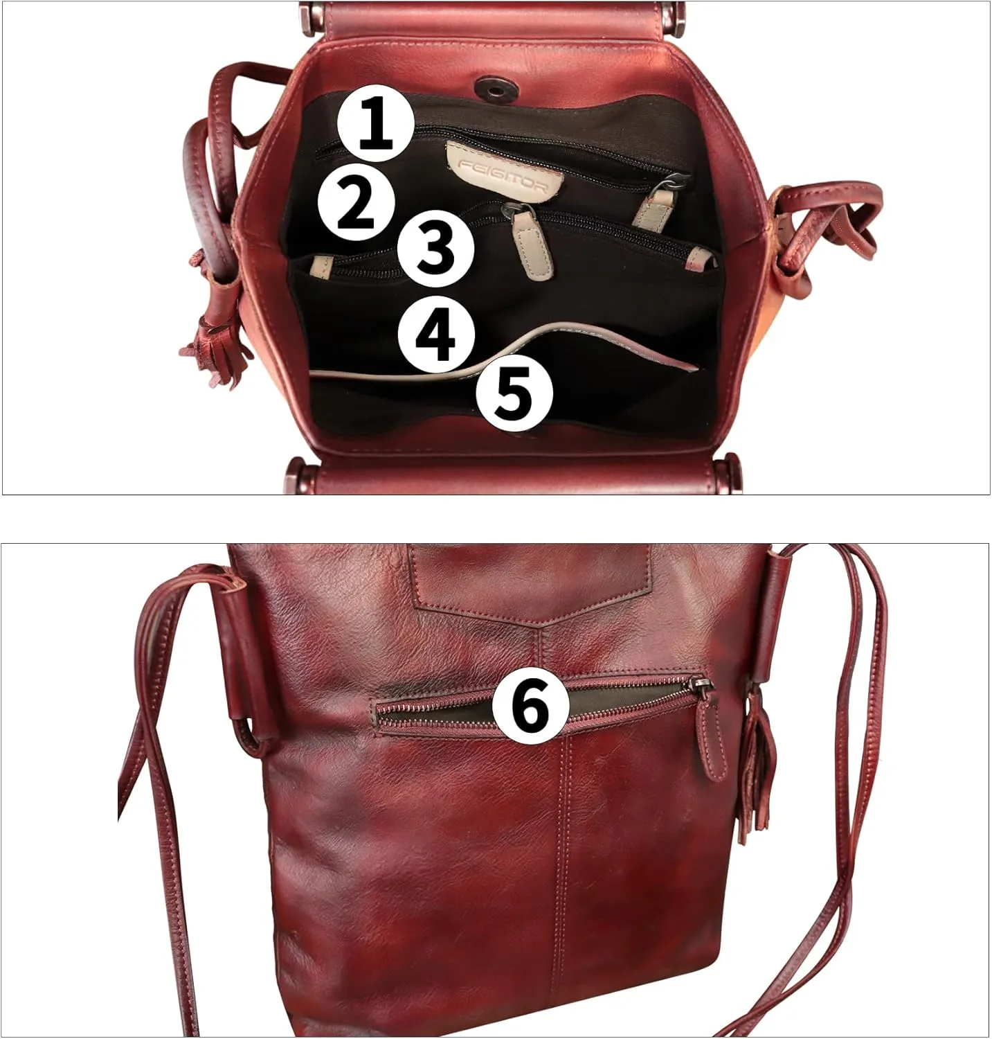 Genuine Leather Handbag for Women Hand Painted Leather Top Handle Bag Handmade Crossbody Purse Work Tote Bag