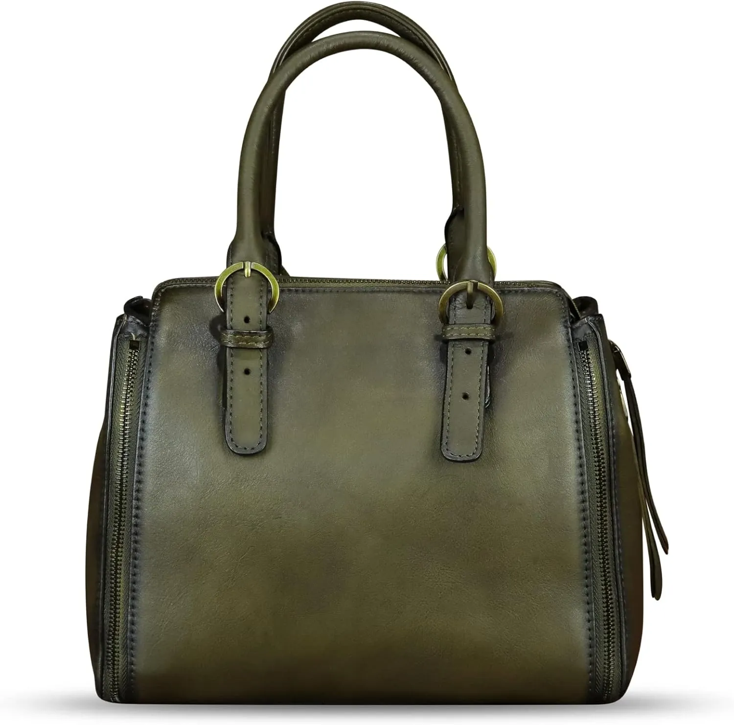 Genuine Leather Handbag for Women Hand Painted Leather Top Handle Purse Handmade Crossbody Satchel Tote Bag