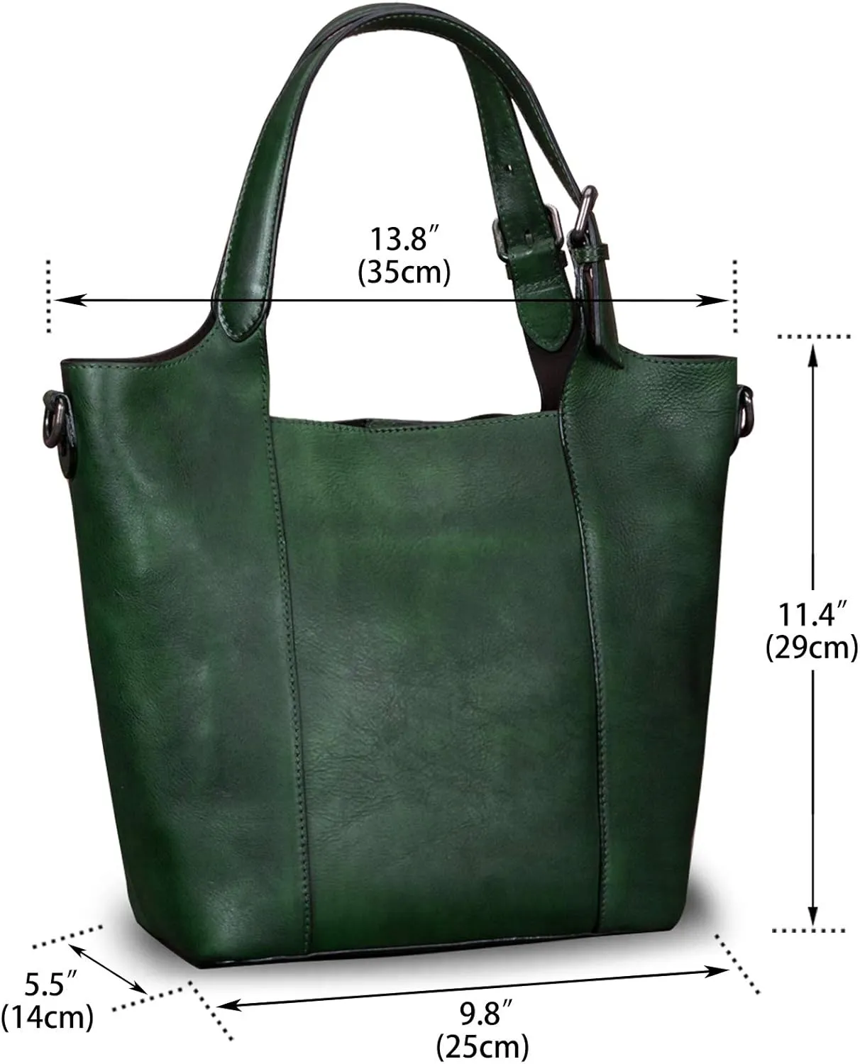 Genuine Leather Handbag for Women Vintage Handmade Shoulder Bag Purse Tote Cowhide Satchel Crossbody Top-Handle Bag