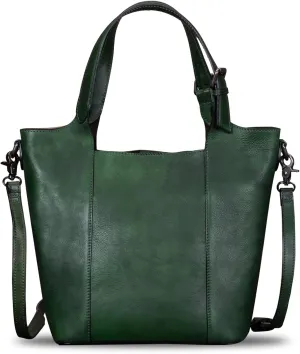 Genuine Leather Handbag for Women Vintage Handmade Shoulder Bag Purse Tote Cowhide Satchel Crossbody Top-Handle Bag