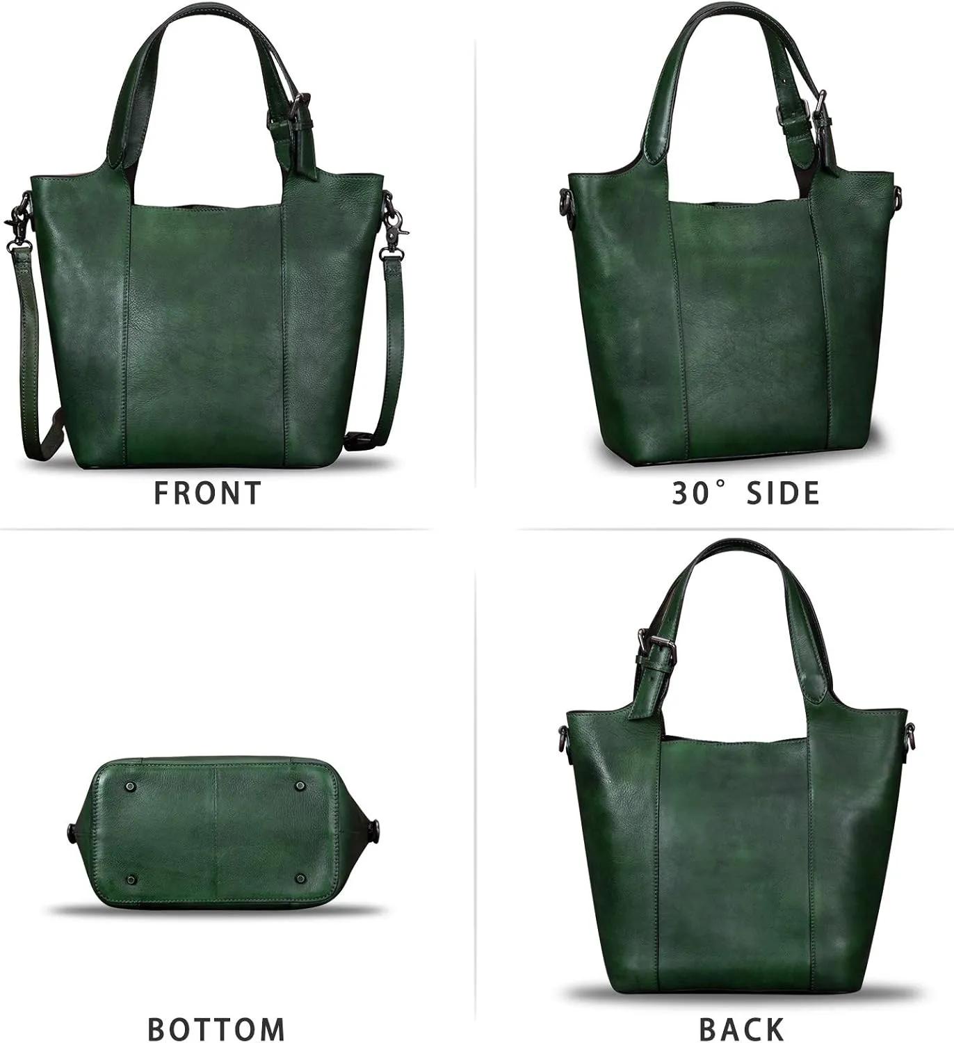 Genuine Leather Handbag for Women Vintage Handmade Shoulder Bag Purse Tote Cowhide Satchel Crossbody Top-Handle Bag