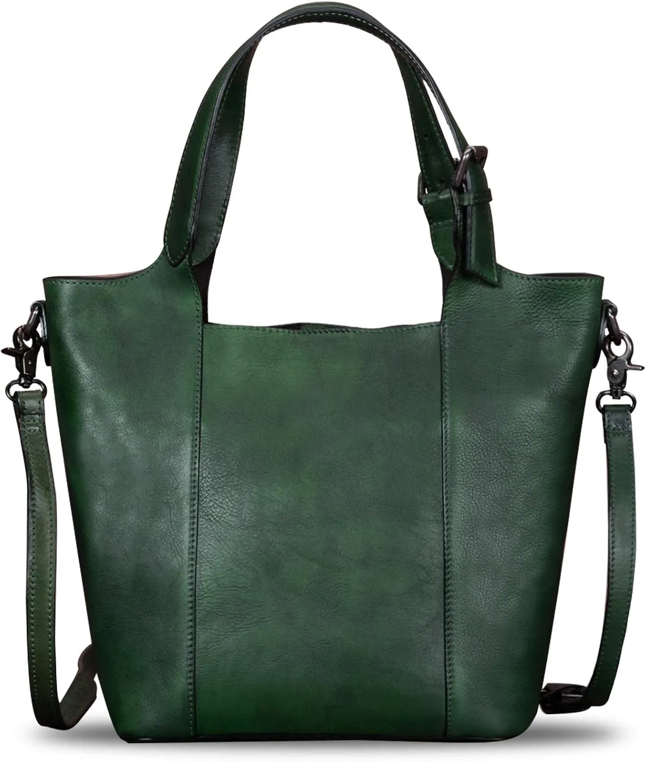Genuine Leather Handbag for Women Vintage Handmade Shoulder Bag Purse Tote Cowhide Satchel Crossbody Top-Handle Bag