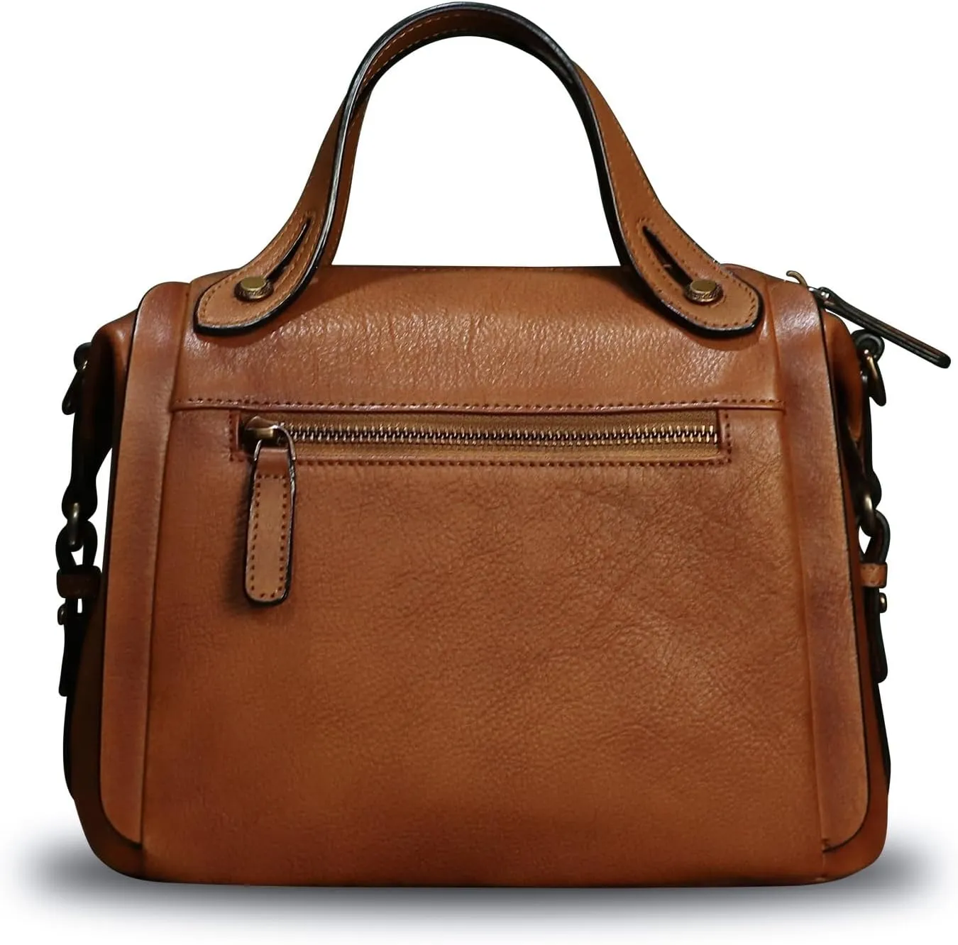 Genuine Leather Satchel Handbag for Women Retro Handmade Top Handle Crossbody Shoulder Bag Purses