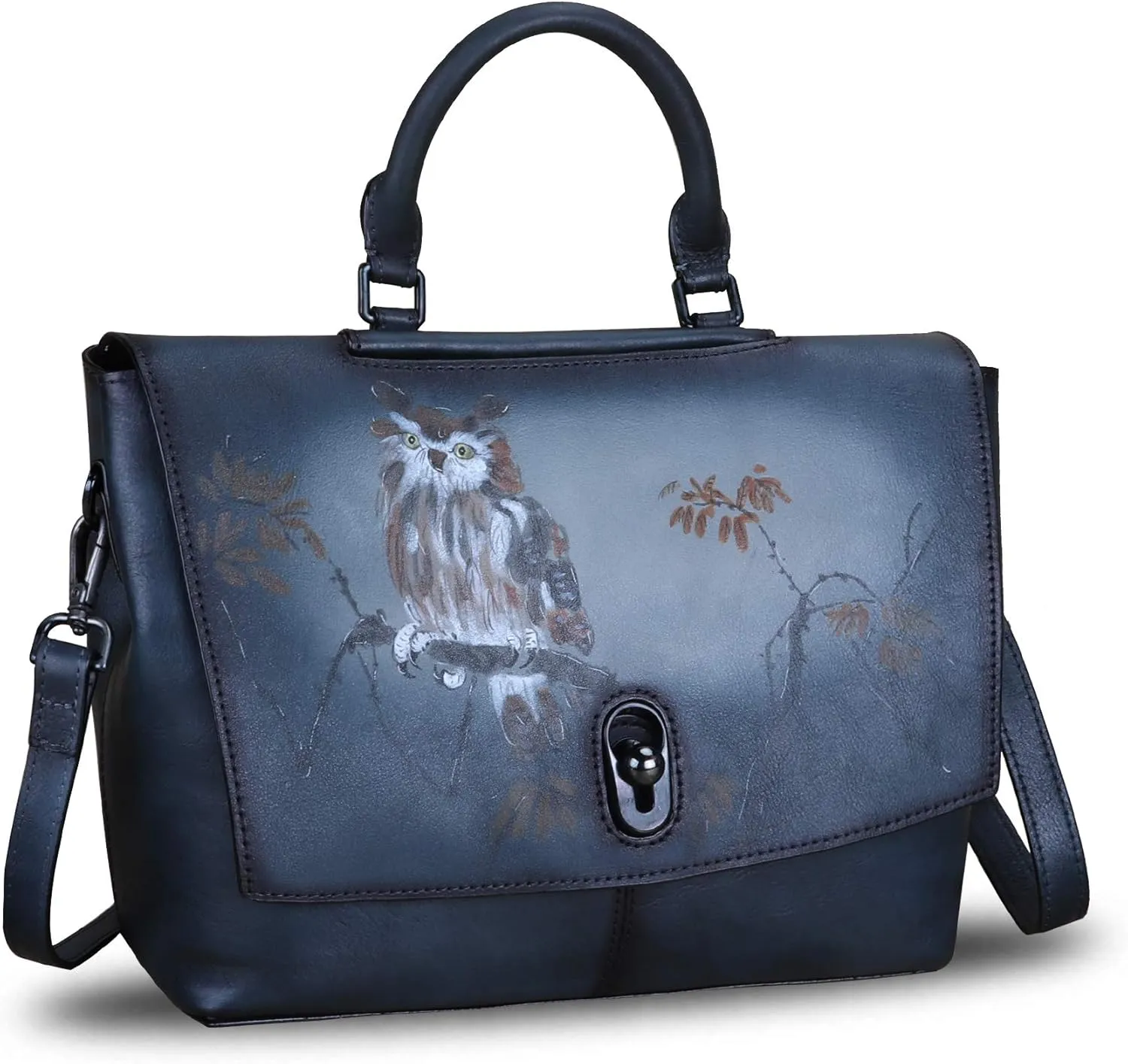 Genuine Leather Satchel Purses Handbags for Women Large Capacity Shoulder Bags Lady Work Top Handle Crossbody Bag
