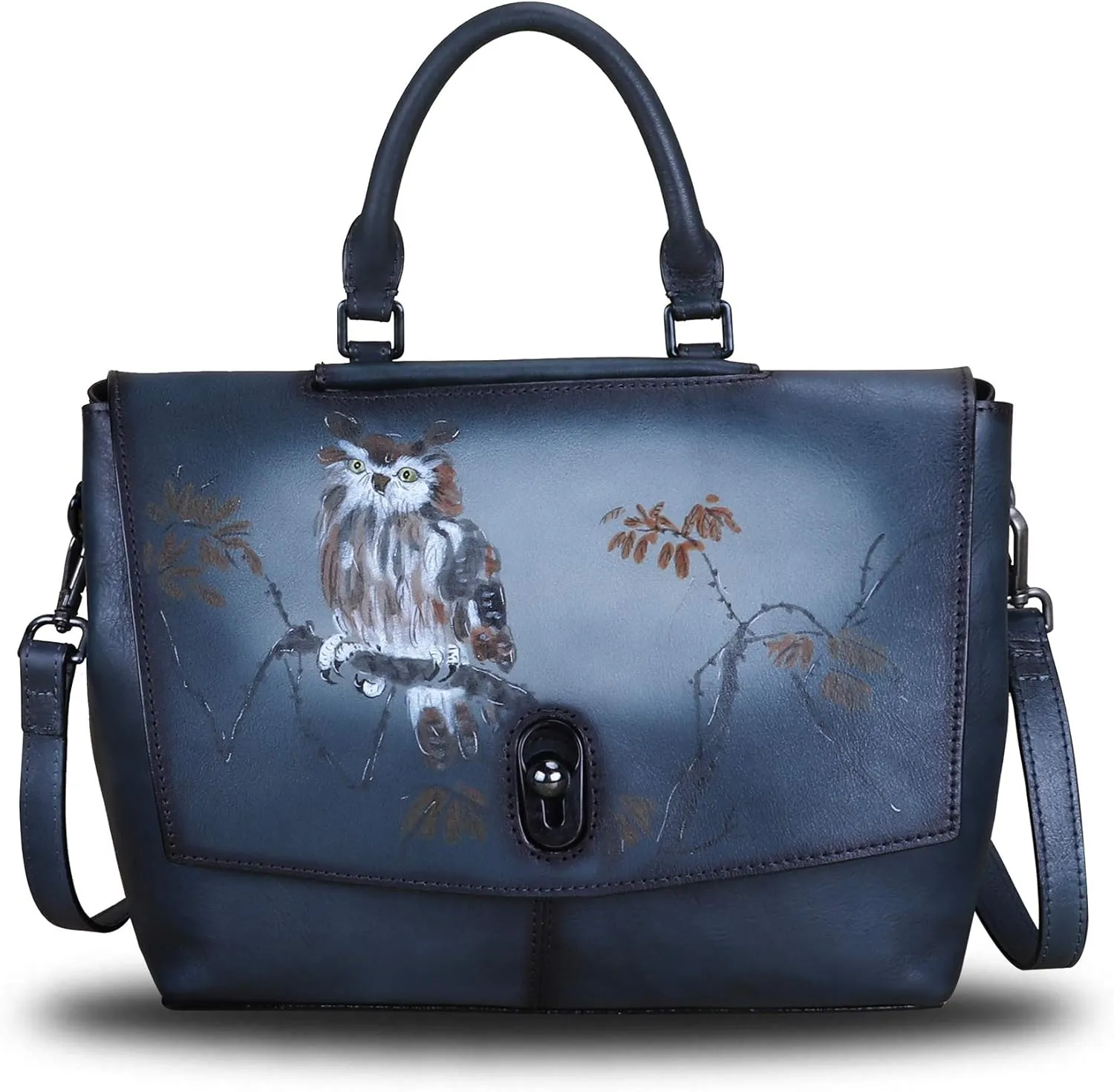 Genuine Leather Satchel Purses Handbags for Women Large Capacity Shoulder Bags Lady Work Top Handle Crossbody Bag