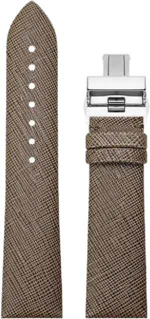 Genuine Leather Watch Strap with Butterfly Clasp 18-22mm