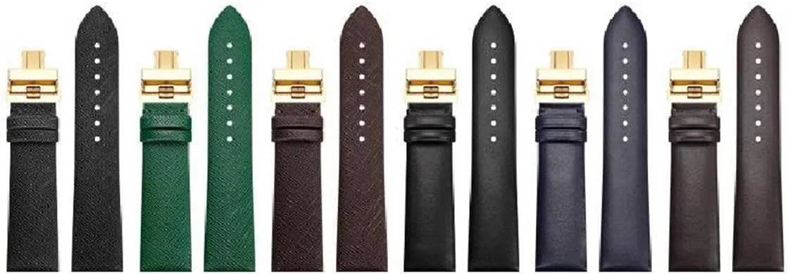 Genuine Leather Watch Strap with Butterfly Clasp 18-22mm