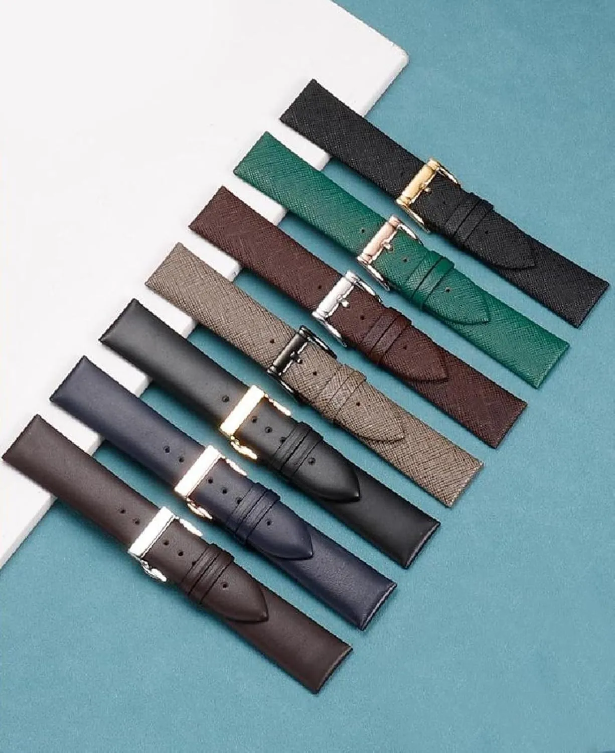 Genuine Leather Watch Strap with Butterfly Clasp 18-22mm