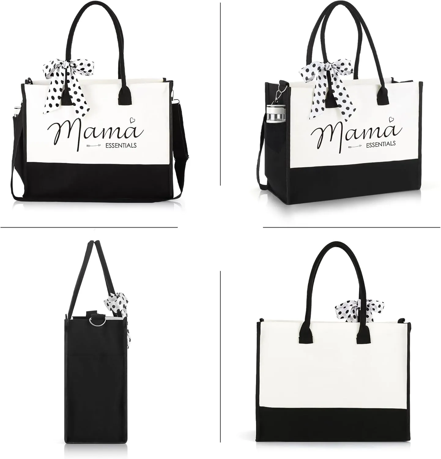 Gifts for Mom Grandma Sister Friends Nana Teacher, Birthday Gifts Ideas Canvas Initial Tote Bag for Women