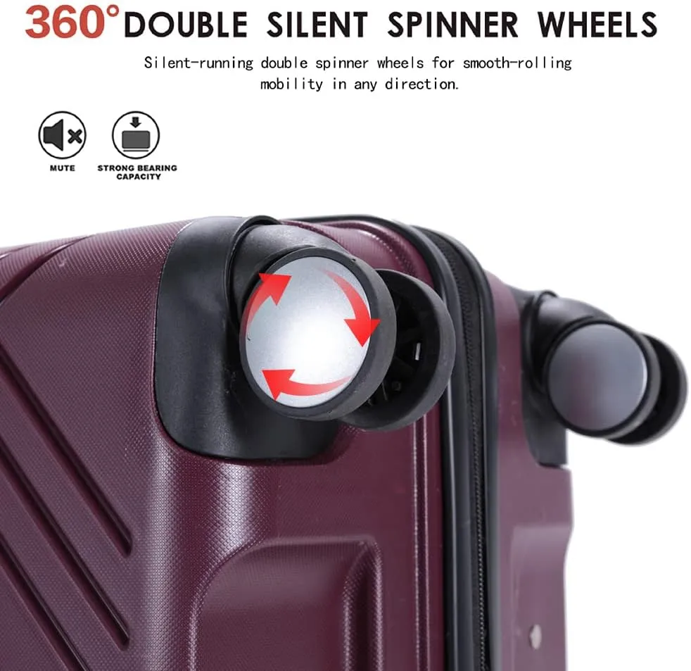 GinzaTravel Rune series expandable 2 Luggage Sets,Lightweight Hardside Suitcase With Spinner Wheels TSA Lock,PP material business fashion suitcase