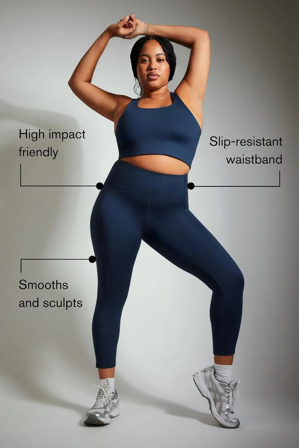 Girlfriend Collective Compression Pocket Leggings for Women, High Rise Waist Pants for Yoga Workout Plus Size 23 3/4" Inseam