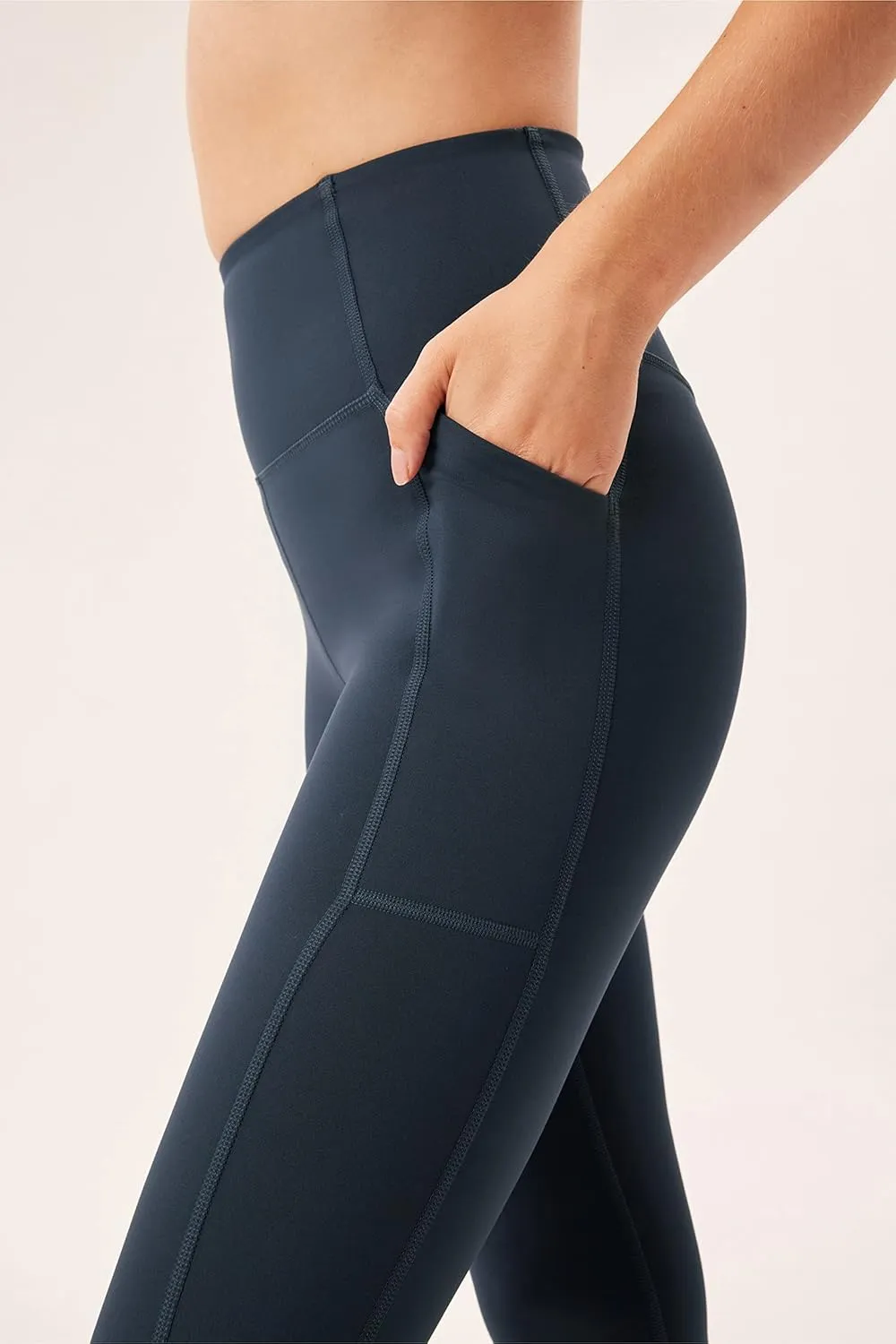 Girlfriend Collective Compression Pocket Leggings for Women, High Rise Waist Pants for Yoga Workout Plus Size 23 3/4" Inseam