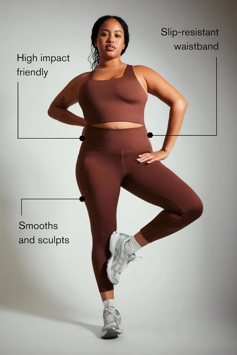 Girlfriend Collective Compression Pocket Leggings for Women, High Rise Waist Pants for Yoga Workout Plus Size 23 3/4" Inseam