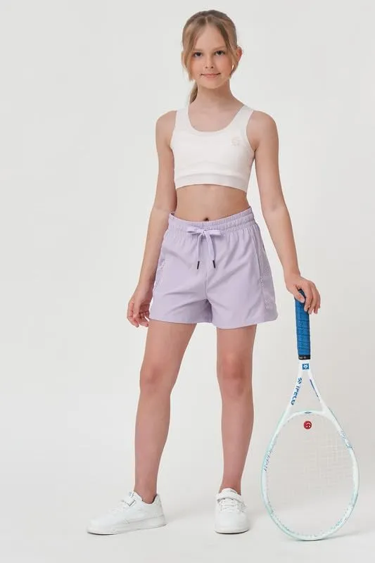 Girls Athletic Shorts with Spandex Liner Quick Dry Running Fitness Shorts for Kids Teen Active Sports Track