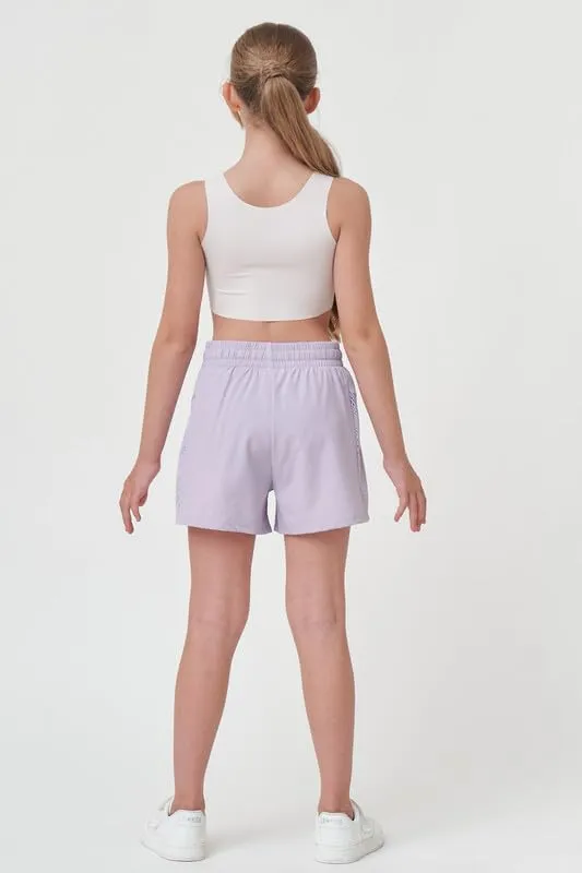 Girls Athletic Shorts with Spandex Liner Quick Dry Running Fitness Shorts for Kids Teen Active Sports Track