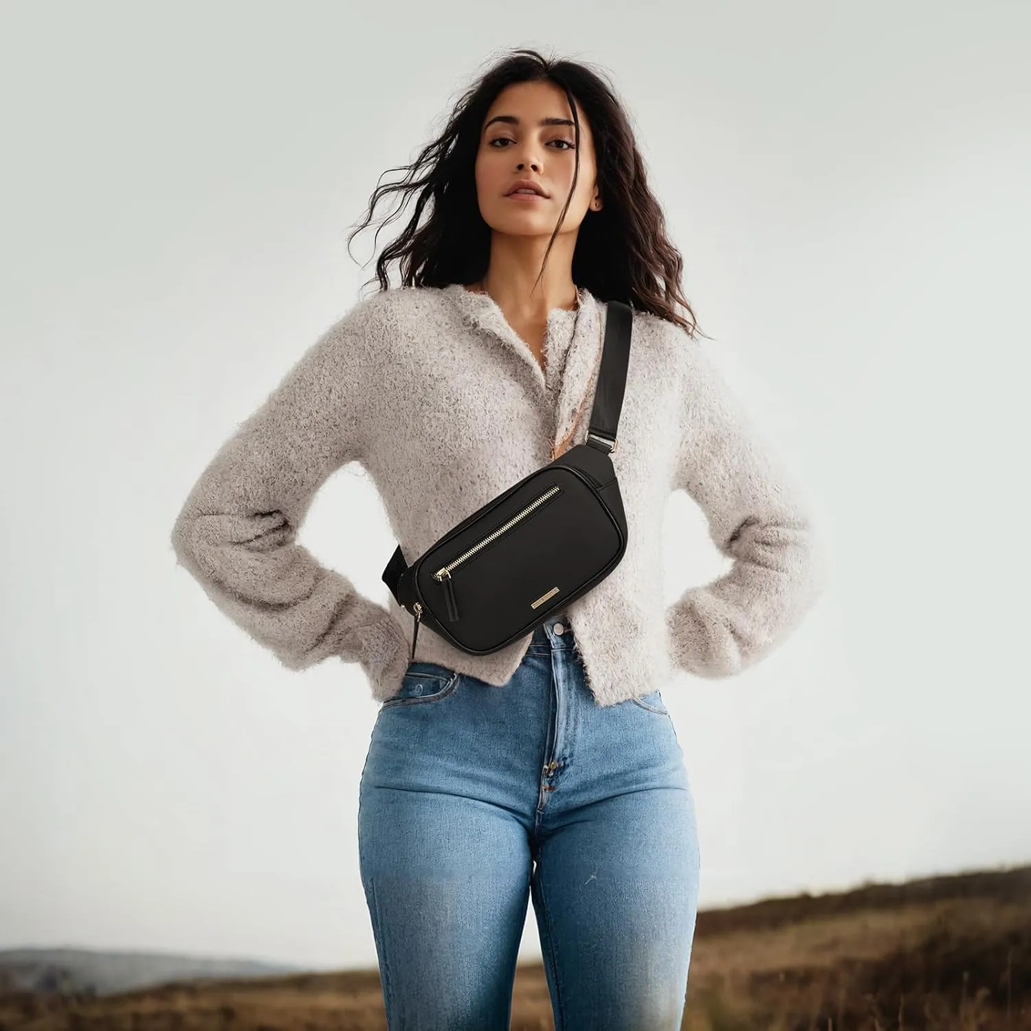 GOLF QUALTY Women's Fanny Pack, Crossbody Bags for Women, Fashion Sling Purse Shoulder Bag Fanny Pack Belt Bag Causal Chest Bum Bag Cross Body Purse for Sports Workout Traveling Running Casual