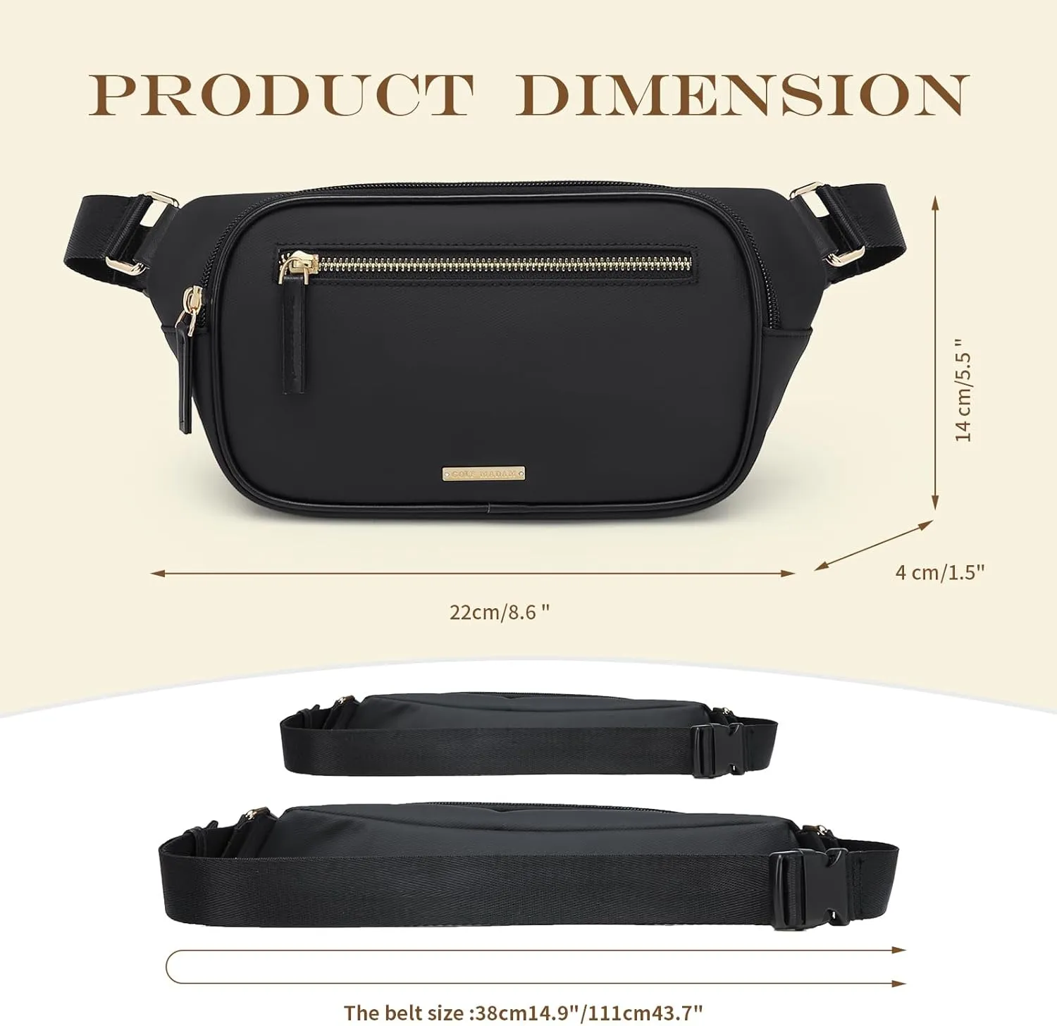 GOLF QUALTY Women's Fanny Pack, Crossbody Bags for Women, Fashion Sling Purse Shoulder Bag Fanny Pack Belt Bag Causal Chest Bum Bag Cross Body Purse for Sports Workout Traveling Running Casual